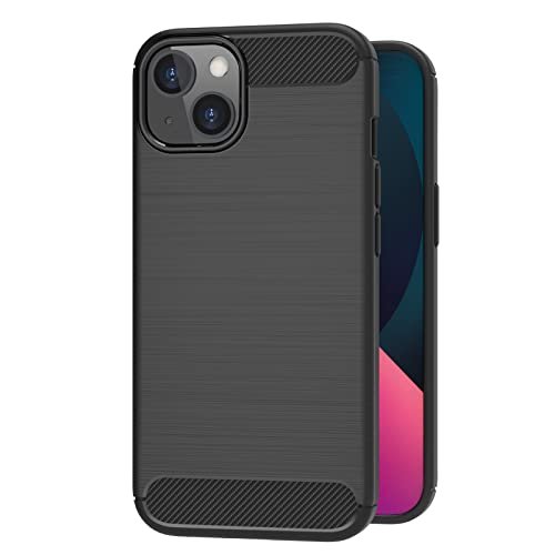 AICEK Kompatibel mit Apple iPhone 13 Hülle, Schwarz Silikon Handyhülle für iPhone 13 Schutzhülle Karbon Optik Soft Case (6,1 Zoll) von AICEK