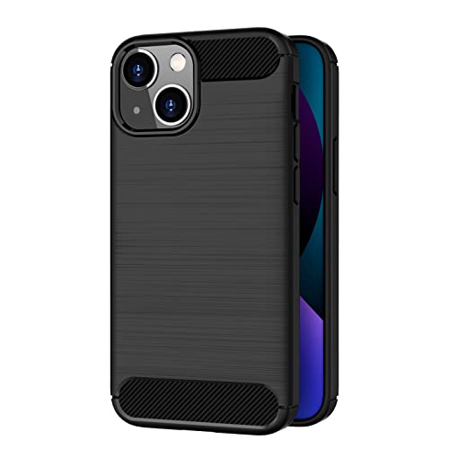 AICEK Kompatibel mit Apple iPhone 13 Mini Hülle, Schwarz Silikon Handyhülle für iPhone 13 Mini Schutzhülle Karbon Optik Soft Case (5,4 Zoll) von AICEK