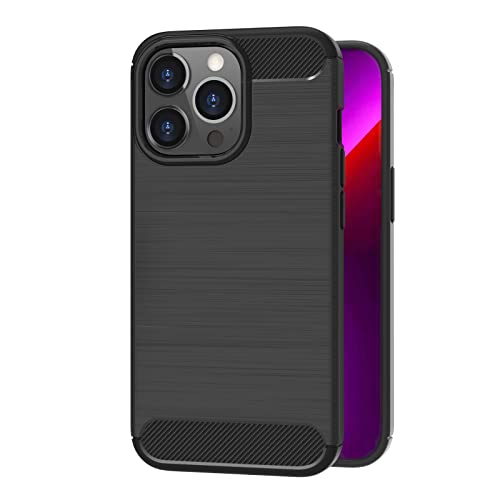 AICEK Kompatibel mit Apple iPhone 13 Pro Hülle, Schwarz Silikon Handyhülle für iPhone 13 Pro Schutzhülle Karbon Optik Soft Case (6,1 Zoll) von AICEK