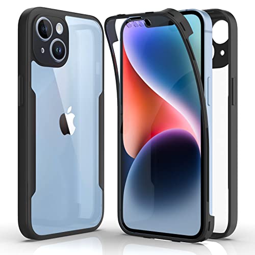 AICEK Kompatibel mit Apple iPhone 14 Hülle, 360 Grad Full Body Handyhülle für iPhone 14 TPU Case Bumper mit Displayschutz Schutzfolie Stoßfest Schutzhülle Schwarz AICEK Kompatibel mit Apple iPhone 14 Hülle, 360 Grad Full Body Handyhülle für iPhone 14 TPU Case Bumper mit Displayschutz Schutzfolie Stoßfest Schutzhülle Schwarz von AICEK