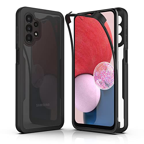 AICEK Kompatibel mit Samsung Galaxy A13 4G Hülle, 360 Grad Full Body Handyhülle für Samsung A13 4G TPU Case Bumper mit Displayschutz Schutzfolie Stoßfest Schutzhülle Schwarz von AICEK