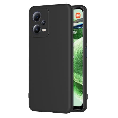 AICEK Kompatibel mit Xiaomi Redmi Note 12 5G Hülle, Schwarz Silikon Schutzhülle für Redmi Note 12 5G Case TPU Bumper Handyhülle von AICEK