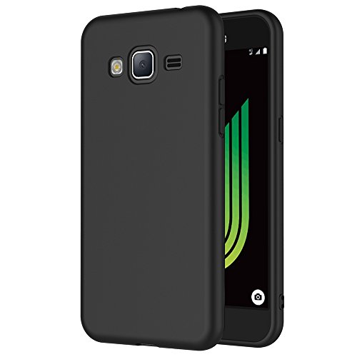 AICEK Samsung Galaxy J3 2016 Hülle, Schwarz Silikon Schutzhülle für Galaxy J3 2016 Case TPU Bumper Samsung Galaxy J3 2016 Handyhülle von AICEK