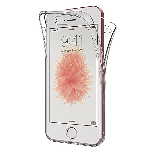 AICEK iPhone SE Hülle, 360°Full Body Transparent Silikon Schutzhülle für iPhone SE/iPhone 5S Case Durchsichtige TPU Bumper iPhone SE Handyhülle (4,0 Zoll) von AICEK