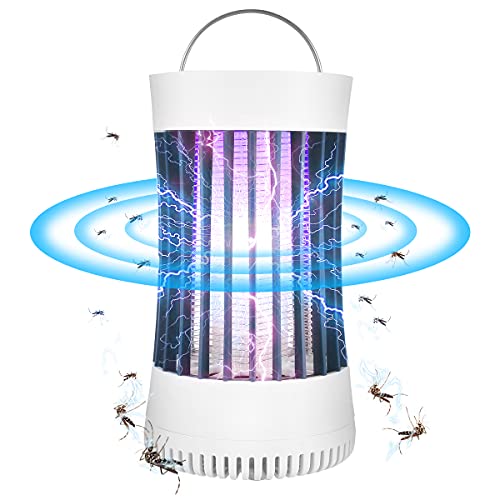 AICase 2-in-1 elektrische Insektenvernichter UV-Licht Mückenfalle Akku USB mit Spannungsgitter und Ventilator; tragbare Insektenfalle gegen Motten Fliegen Wespen chemikalienfrei mit Lampe und Lüfter von AICase