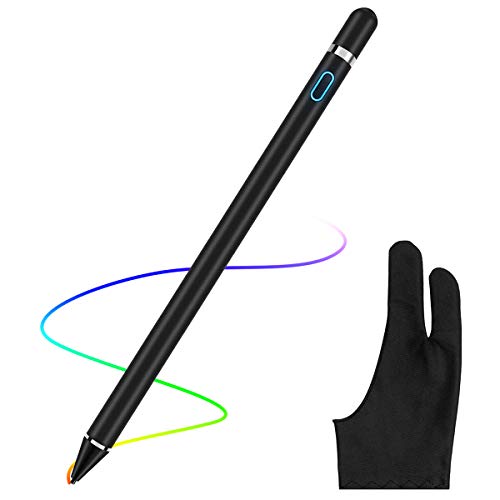 AICase Aktiver Stylus,Tablet Stift Eingabestift Touchstift,1,45-mm-Spitze,Universal Touchscreen-Eingabestift mit integr.Akku,Passend für Smartphones,Tablets,iPhone/Pad,Anti-fouling Glove von AICase