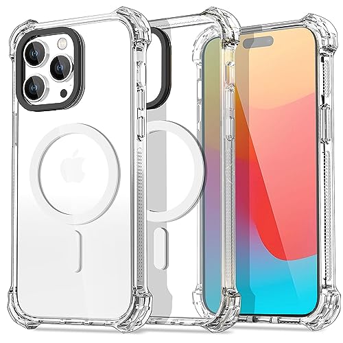 AICase Bounce Hülle iPhone 15 Pro Max,kompatibel mit MagSafe,[SGS-Militärschutz] Stoßfeste Kratzfeste Schutzhülle vergilbungsfrei Militärnorm Sturzschutz Case,Kratzfeste Rückseite handyhülle von AICase