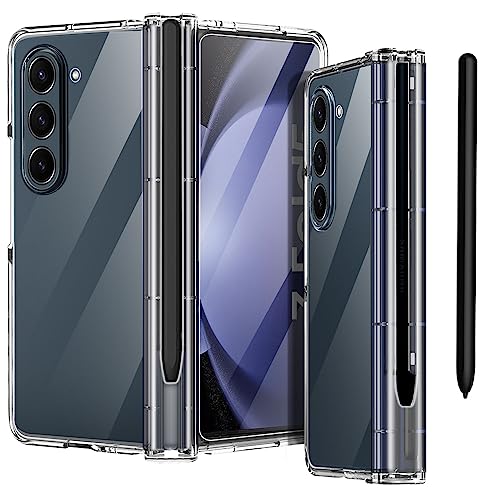 AICase For Galaxy Z Fold 5 Hülle Original Integrierte Displayschutzfolie mit Stifthalter S 360 Ganzkörperschutz Hülle für Samsung Galaxy Z Fold 5 5G Hülle 2023 Transparent von AICase