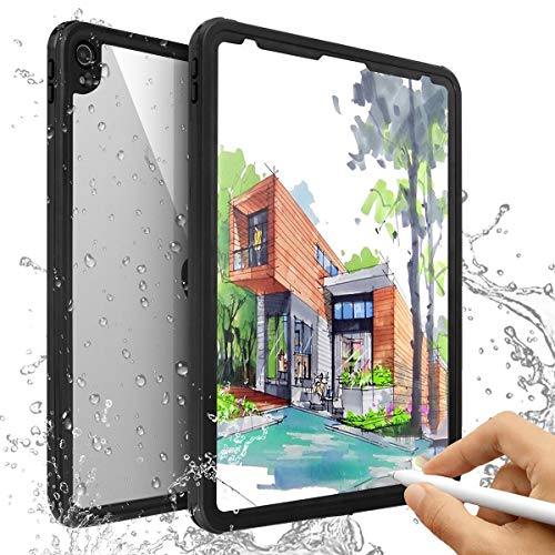 AICase Hülle für IPad Pro 12.9 Zoll 2018 Wasserdichte Hülle mit Kickstand Lanyard,360 Rundum Schutz Transparent Schutzhülle,wasserdicht, schockresistent, mit voller Touchscreen Funktion inkl. Touch ID von AICase