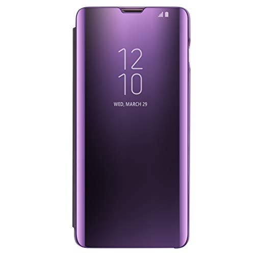 AICase Kompatibel Galaxy S10 Hülle-Folio-Schutzhülle für Galaxy S10, Flip Handy Case Clear View Standing Cover mit Wake up/Sleep Funktion (lila) von AICase