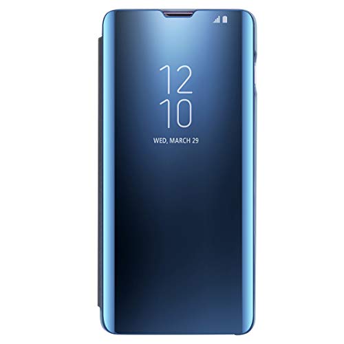 AICase Kompatibel Samsung Galaxy S10 Hülle-Folio-Schutzhülle für Galaxy S10, Flip Handy Case Clear View Standing Cover mit Wake up/Sleep Funktion (Blau) von AICase