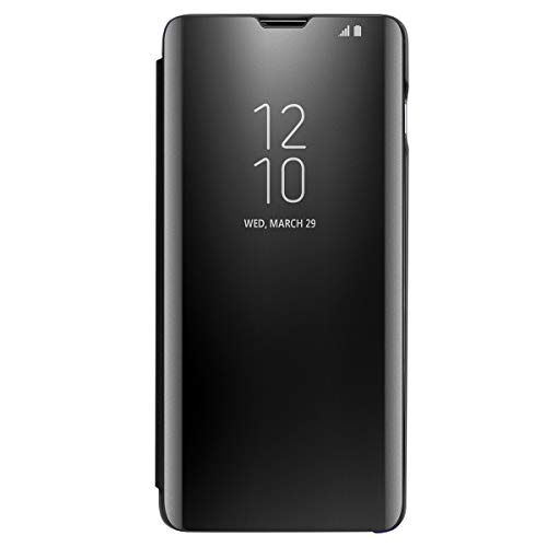 AICase Kompatibel Samsung Galaxy S10 Hülle-Folio-Schutzhülle für Galaxy S10, Flip Handy Case Clear View Standing Cover mit Wake up/Sleep Funktion (Schwarz) von AICase