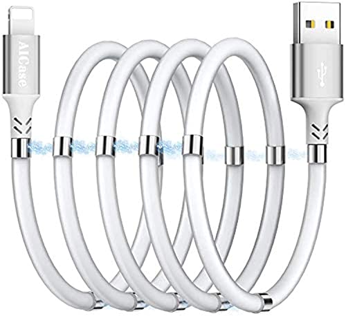 AICase Magnetisches Ladekabel,(2M) Superorganisiertes Laden Magnetisches Absorptions-Nanodatenkabel für Telefon 11/ XS/XS Max/XR/X/8/8 Plus/7/7 Plus/6s/6s Plus/6/6 Plus/SE/5s / 5c/5/Pad/Pod von AICase
