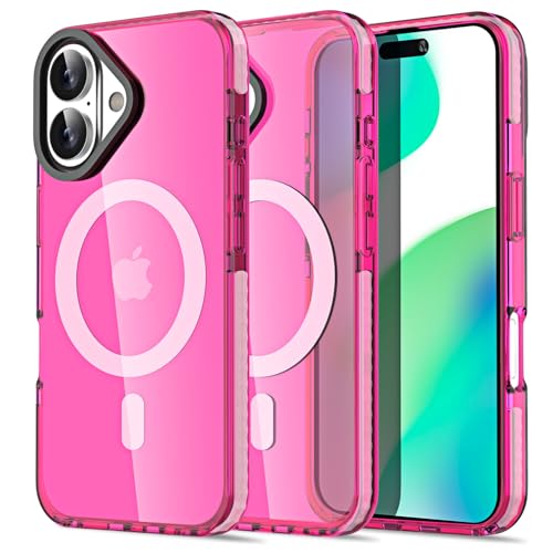AICase Neon Hot Pink durchsichtige Handyhülle für iPhone 16 Kompatibel mit MagSafe,Trendig Damen Mädchenhaft Ästhetik Magnetisch Preppy Bunt Farbig Süß Magnet Mag Safe Schützende Helle Handyhülle AICase Neon Hot Pink durchsichtige Handyhülle für iPhone 16 Kompatibel mit MagSafe,Trendig Damen Mädchenhaft Ästhetik Magnetisch Preppy Bunt Farbig Süß Magnet Mag Safe Schützende Helle Handyhülle von AICase