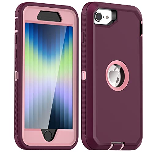 AICase Schutzhülle für iPhone SE 2020/iPhone 8/7, stoßfest, für Apple iPhone SE 2020/iPhone 7/8 (Violett/Rosa) von AICase