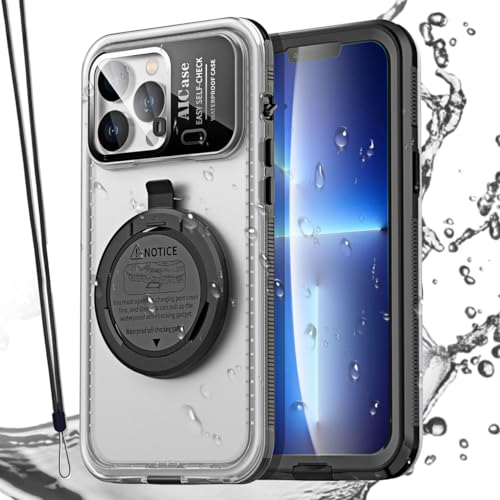 AICase Self-Check wasserdichte Handyhülle für iPhone 13 Pro,Unterwasser-Touchscreen,Wasserfest,Staubdicht,schneefest,Tauch-Handyhülle,Integrierter Displayschutz für Dusche,Strand,Schnorcheln von AICase