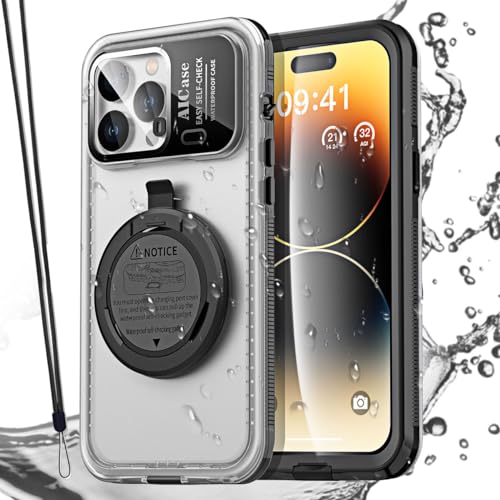 AICase Self-Check wasserdichte Handyhülle für iPhone 14 Pro,Unterwasser-Touchscreen,Wasserfest,Staubdicht,schneefest,Tauch-Handyhülle,Integrierter Displayschutz für Dusche,Strand,Schnorcheln von AICase