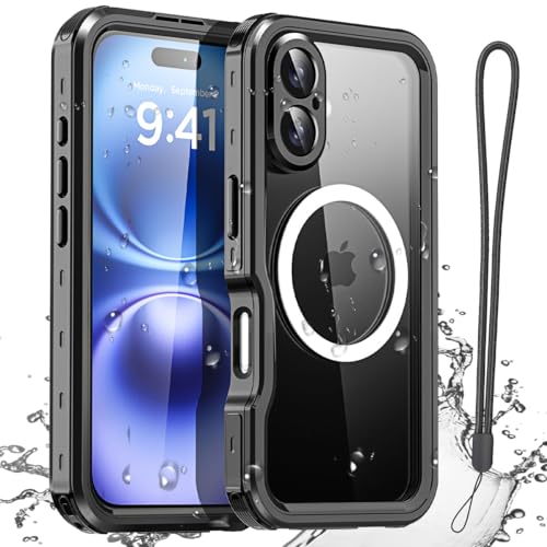 AICase für iPhone 16 Plus Hülle (6,7") Wasserdicht mit MagSafe,Outdoor Handyhülle 360 Grad Schutzhülle,iPhone 16 Plus Case Wasserfest Stoßfest Staubdicht Panzerhülle mit Displayschutz von AICase