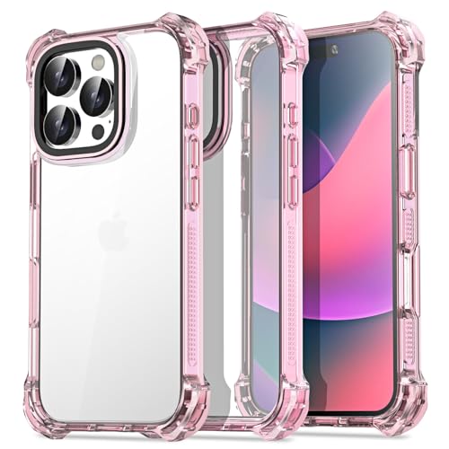 AICase für iPhone 16 Pro Hülle[Anti-Yellowing]Case Handyhülle Stoßfeste Kratzfeste Schutzhülle Cover mit Displayschutzfolie und Kameraschutz Transparent Durchsichtig Militärnorm Schutz Dünn Slim 6.3" von AICase