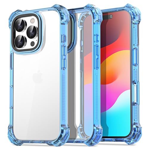 AICase für iPhone 16 Pro Max Hülle[Anti-Yellowing] Case Handyhülle Stoßfeste Kratzfeste Schutzhülle Cover mit Displayschutzfolie und Kameraschutz Transparent Durchsichtig Militärnorm Schutz Dünn 6.9" von AICase