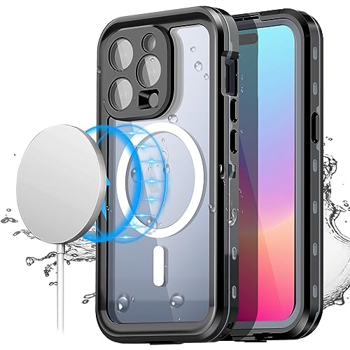 AICase iPhone 15 Pro Hülle Wasserdicht,Handyhülle iPhone 15 Pro Schutzhülle Wasserfest mit Magsafe,360 Outdoor Stoßfest Staubdicht Panzerhülle mit Kameraschutz/Displayschutz für iPhone 15 Pro_1 von AICase