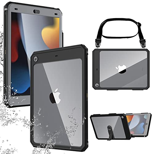 iPad 10.2 Hülle IP68 wasserdichte iPad 9th/8th/7th Generation 360 Grad Hülle 2021/2020/2019 mit Displayschutz,Ständer&Umhängeband Stoßfest Robuste Ganzkörper für Schutzhülle iPad 9 8 7 gen 10.2 von AICase