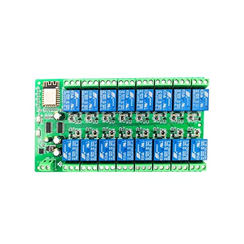 AIDIRui ESP8266 WiFi 16 Kanal Relaismodul ESP 12F Entwicklungsplatinenleistung, 16 Wege Relaismodul, Versorgungsmodus 12 V von AIDIRui