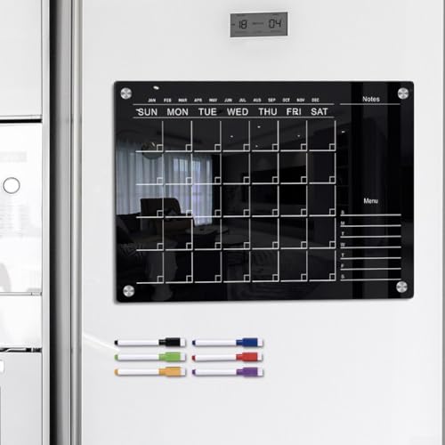 Magnetische Kühlschrank-Kalendertafel aus Acryl, transparent, Wochenplaner, Monatsplaner, transparente Magnettafel (A3) von AIDNTBEO