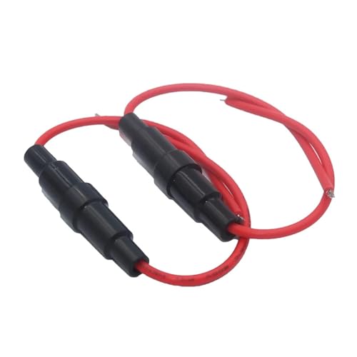 Glassicherungshalter, Schraubentyp 5 x 20 mm, mit 22 AWG-Drahtkabel, 250 V, Glassicherungsrohr-Sicherungsgehäuse, 10 Stück Glassicherungshalter, Schraubentyp 5 x 20 mm, mit 22 AWG-Drahtkabel, 250 V, Glassicherungsrohr-Sicherungsgehäuse, 10 Stück von AIDUFUOD