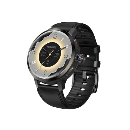 AIEK 4G LET Smartwatch, Telefon-Uhren mit ausziehbarer drehbarer Kamera, 2G RAM, 16 GB ROM, 4,4 cm AMOLED-Touchscreen, GPS-Smartwatch für Männer und Frauen, 1520 mAh, SIM-Slot, von AIEK