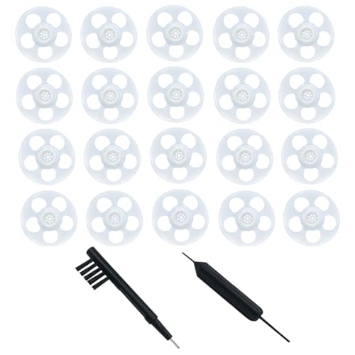 Click Dome 4 mm/8 mm/10 mm offen für Connexx/Siemens/Signia und Rexton RIC Hörgeräte mit Reinigungsbürste und Tragetasche, 20 Stück (10 mm) von AIERTING