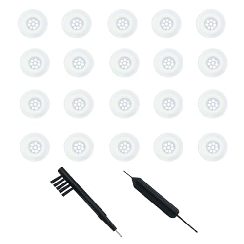 Click Dome 4 mm/8 mm/10 mm offen für Connexx/Siemens/Signia und Rexton RIC Hörgeräte mit Reinigungsbürste und Tragetasche, 20 Stück (4 mm) von AIERTING