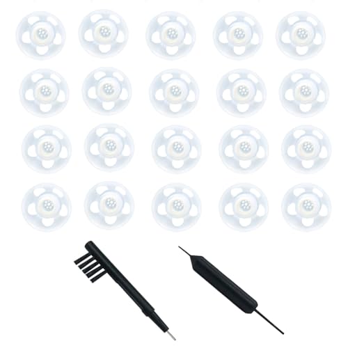 Click Dome 4 mm/8 mm/10 mm offen für Connexx/Siemens/Signia und Rexton RIC Hörgeräte mit Reinigungsbürste und Tragetasche, 20 Stück (8 mm) von AIERTING