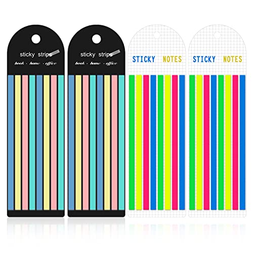 640 Stück Highlighter Strips, Lange Seitenmarker Long Page Book Markers Haftstreifen Lang zum Kommentieren von Büchern Indexnotizen Erinnerungen Büro Schule (8 Farben) von AIEX
