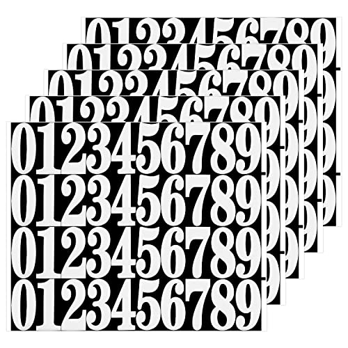 AIEX 200 Buchstaben Zahlen Selbstklebende Vinyl Buchstaben Vinyl Zahlen für Briefkasten Home Office Fenster Tür Auto Adresse (Weiß) von AIEX