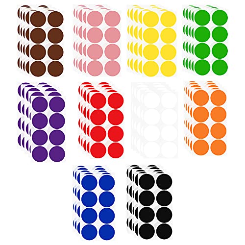AIEX 400 Stück Runde Punktaufkleber, 50mm Punktaufkleber Klebepunkte Bunt Markierungspunkte Farbkodierung Etiketten Markierungspunkte für Klassenzimmer Büro Heim Klassifikation Kunst DIY(10 Farben) von AIEX