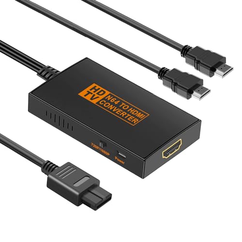 AIFHDAUF N64 auf HDMI Konverter mit HDMI Kabel, N64 auf HDMI Adapter kompatibel mit Nintendo 64 / Game Cube/SNES AIFHDAUF N64 auf HDMI Konverter mit HDMI Kabel, N64 auf HDMI Adapter kompatibel mit Nintendo 64 / Game Cube/SNES von AIFHDAUF