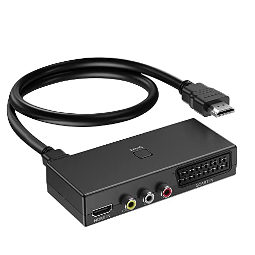 AIFHDAUF Scart auf HDMI Konverter, RCA auf HDMI Konverter, HDMI Switch 3 in 1 Video Adapter mit HDMI Kabel Unterstützung HDTV Xbox PS5/4/3 DVD N64 Wii Xbox blu-Player, Sky STB VHS VCR PC AIFHDAUF Scart auf HDMI Konverter, RCA auf HDMI Konverter, HDMI Switch 3 in 1 Video Adapter mit HDMI Kabel Unterstützung HDTV Xbox PS5/4/3 DVD N64 Wii Xbox blu-Player, Sky STB VHS VCR PC von AIFHDAUF