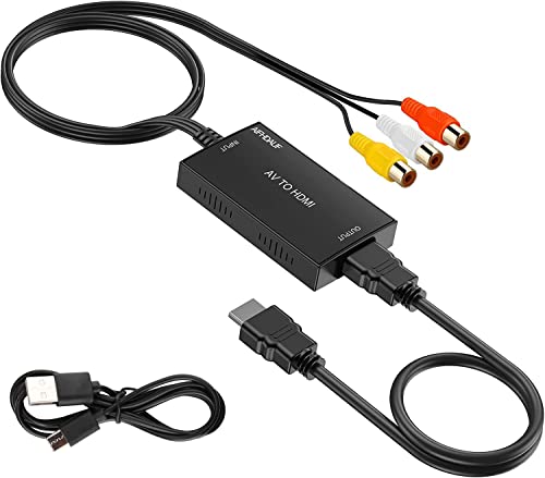 RCA auf HDMI Konverter mit HDMI Kabel, AV zu HDMI Converter, RCA Eingang HDMI Ausgang Video Audio Adapter für Sky/DVD/STB zur Anzeige auf HDTVs RCA auf HDMI Konverter mit HDMI Kabel, AV zu HDMI Converter, RCA Eingang HDMI Ausgang Video Audio Adapter für Sky/DVD/STB zur Anzeige auf HDTVs von AIFHDAUF