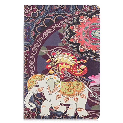 AIFILLE Brieftasche Hülle für Samsung Galaxy Tab S6 10.5 2019 T860 Retro Elefant Tier Kunstleder Tasche Tablethülle Flip Rundumschutz Klapphülle Silikon Bumper Standfunktion Brieftasche Lederhülle von AIFILLE
