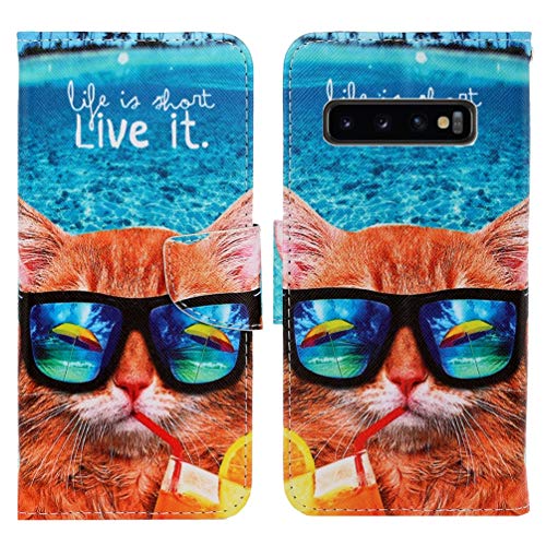 AIFILLE Flipcase Hülle für Samsung S10 Leder PU Handyhülle mit Karteneinschub Handseil Lederhülle Cool Katze Tiere Muster Junge Herren Handtasche Bookstyle 360 Schutzhülle für Samsung Galaxy S10 AIFILLE Flipcase Hülle für Samsung S10 Leder PU Handyhülle mit Karteneinschub Handseil Lederhülle Cool Katze Tiere Muster Junge Herren Handtasche Bookstyle 360 Schutzhülle für Samsung Galaxy S10 von AIFILLE