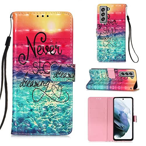 AIFILLE Hülle für Samsung S21 FE Never Stop Dreaming Glitzer Muster Premium PU Leder Handyhülle Slim Silikon Back Cover 360 Schutzhülle Standfunktion Handy Hüllen für Samsung Galaxy S21 FE 6.41 Zoll AIFILLE Hülle für Samsung S21 FE Never Stop Dreaming Glitzer Muster Premium PU Leder Handyhülle Slim Silikon Back Cover 360 Schutzhülle Standfunktion Handy Hüllen für Samsung Galaxy S21 FE 6.41 Zoll von AIFILLE