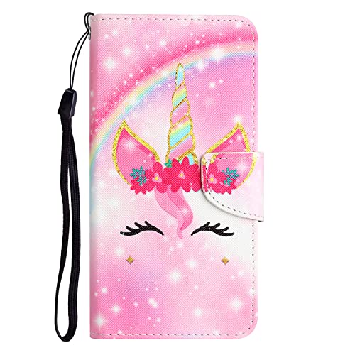 AIFILLE Kompatibel mit Handy Hülle Samsung Galaxy A33 5G Einhorn Mädchen Muster Standfunktion Kunstleder Flip Hüllen Weich Silikon Wallet Handytaschen Kartenhalter Cover Case Brieftasche Schutzhülle von AIFILLE