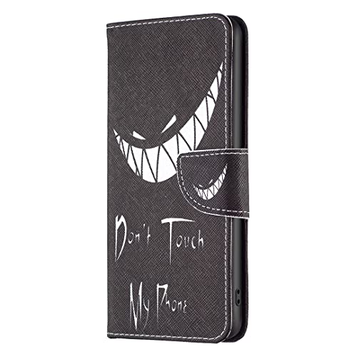 AIFILLE Kompatibel mit Samsung A04 4G Lederhülle Schwarz Don't Touch My Phone Großes Weißes Zahnmuster Jungs Brieftasche Herren Hülle Leder Handyhülle Handytasche für Samsung Galaxy A04 4G 6.5 Zoll AIFILLE Kompatibel mit Samsung A04 4G Lederhülle Schwarz Don't Touch My Phone Großes Weißes Zahnmuster Jungs Brieftasche Herren Hülle Leder Handyhülle Handytasche für Samsung Galaxy A04 4G 6.5 Zoll von AIFILLE