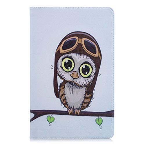 AIFILLE Kompatibel mit Tablet Hülle Samsung Galaxy Tab A 10.5 2018 T590 Eule Schön Muster Brieftasche PU Leder Tasche Flip 360 Grad Stoßfest Schutzhülle Magnetverschluss Kartenfächer Ständerhülle von AIFILLE