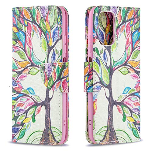 AIFILLE Kompatibel mit Xiaomi Redmi Note 10 Pro Hülle Handyhülle PU Leder Schutzhülle Lederhülle mit Magnetverschluss Standfunktion Wallet Cover für Xiaomi Redmi Note 10 Pro, Baum des Lebens Farbig von AIFILLE