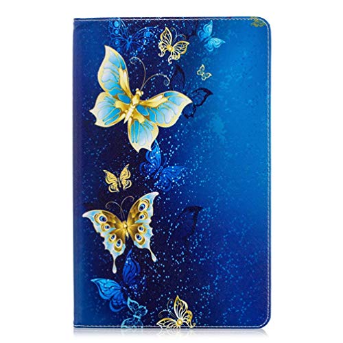 AIFILLE Schutzhülle Hülle für Samsung Tab A 10.5 2018 Blau Oder Schmetterlinge Muster Flip Brieftasche Lederhüllen Kompatibel mit Samsung Tab A T590/T595 Premium Leder PU Silikon Tasche Handyhülle von AIFILLE