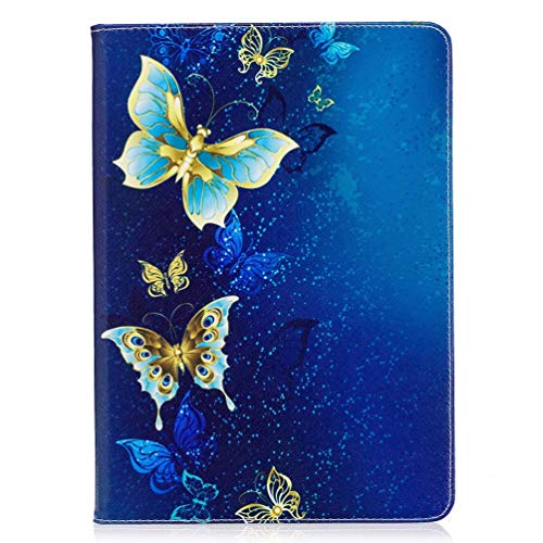 AIFILLE Schutzhülle Hülle für iPad 9.7 Zoll Blau Oder Schmetterlinge Muster Flip Brieftasche Lederhüllen Kompatibel mit iPad 9.7 Zoll 2018/2017 Premium Leder PU Silikon Tasche Handyhülle von AIFILLE