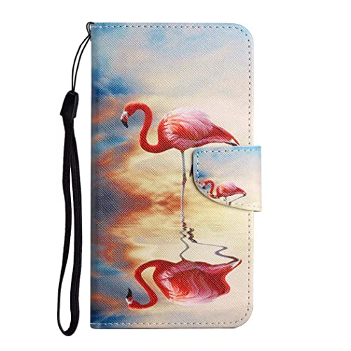 AIFILLE Smart Telefon Handyhülle für iPhone 11 Pro Flamingo Rosa Muster Premium PU Leder Hülle Klapphülle mit Magnetverschluss Kartenfach RFID Schutz Schutzhülle Case Handytasche Lederhülle von AIFILLE