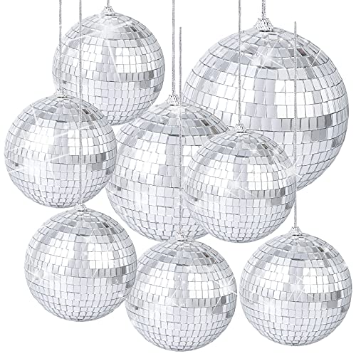 8 Stück 6CM Silber Discokugel Spiegelkugel für Lichteffekte, Spiegelkugel, Party Deko, Mottoparty von AIGOHOM